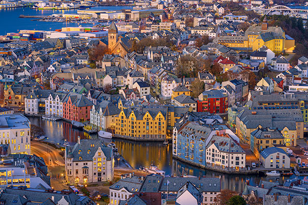 Colorful houses in Norway