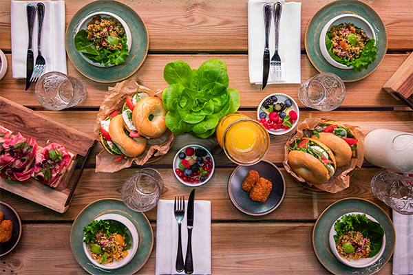 Selection of foods on a table